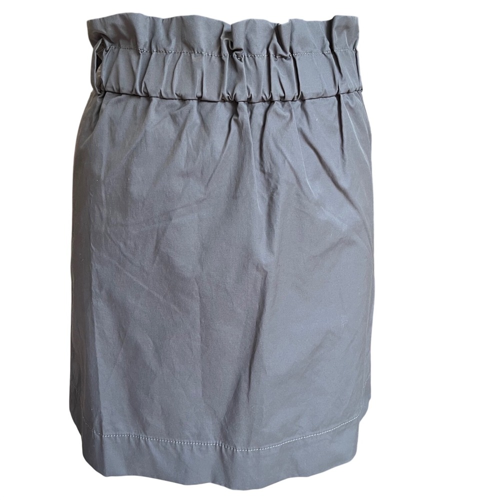 Banana Republic charcoal Paperbag Waist Stretch Skirt Size 12 Pockets Side